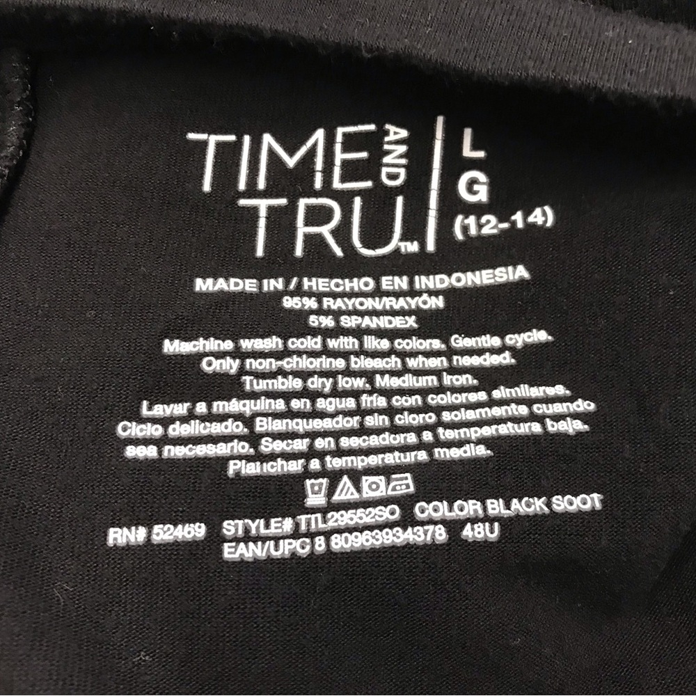 Time and Tru Black Sleeveless Dress Women’s Large - Picture 4 of 4